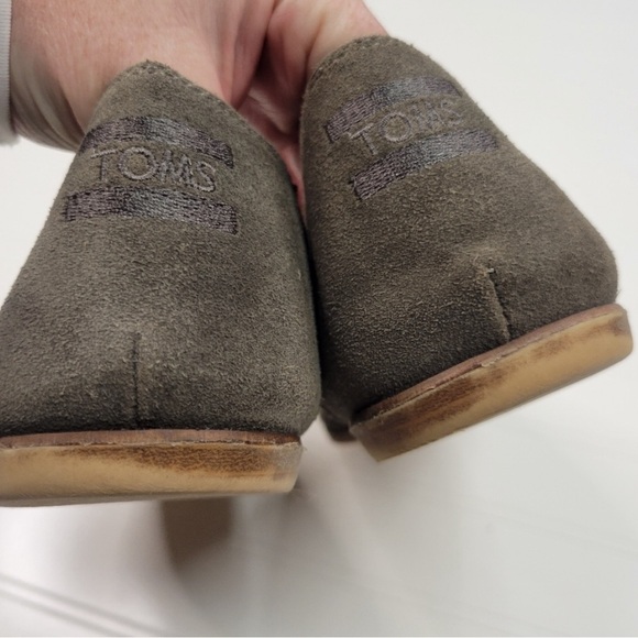 Toms Green Suede Jutti Flats Size 11 - Picture 5 of 5
